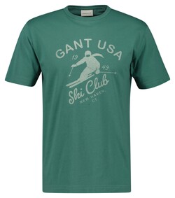 Gant Graphic 1949 Ski Club New Haven T-Shirt Woody Green