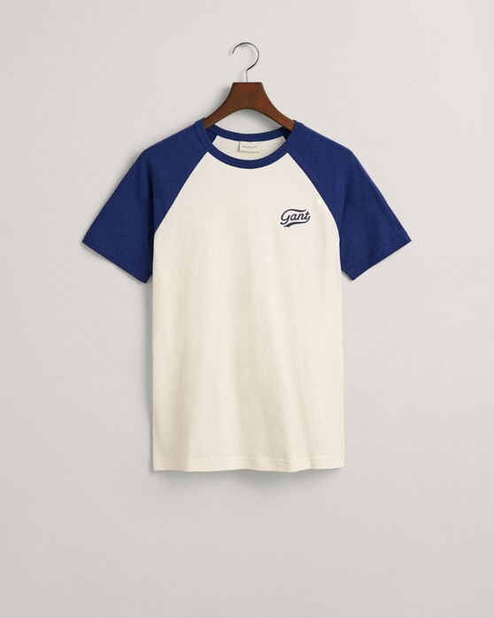 Gant Graphic 2-Color Cotton Linen T-Shirt Cream