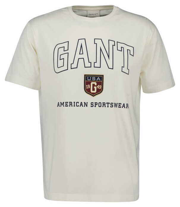 Gant Graphic Crew Neck American Sportswear G 1949 T-Shirt Cream