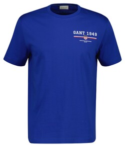 Gant Graphic Crew Neck Short Sleeve T-Shirt College Blue
