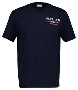 Gant Graphic Crew Neck Short Sleeve T-Shirt Evening Blue