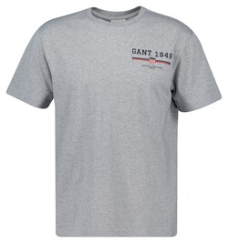 Gant Graphic Crew Neck Short Sleeve T-Shirt Grijs Melange
