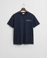 Gant Graphic Crew Neck T-Shirt Avond Blauw