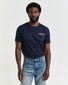 Gant Graphic Crew Neck T-Shirt Avond Blauw