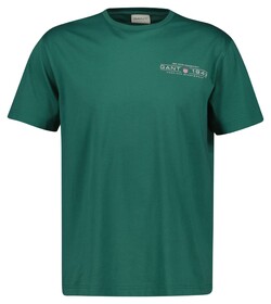 Gant Graphic Crew Neck T-Shirt Woody Green