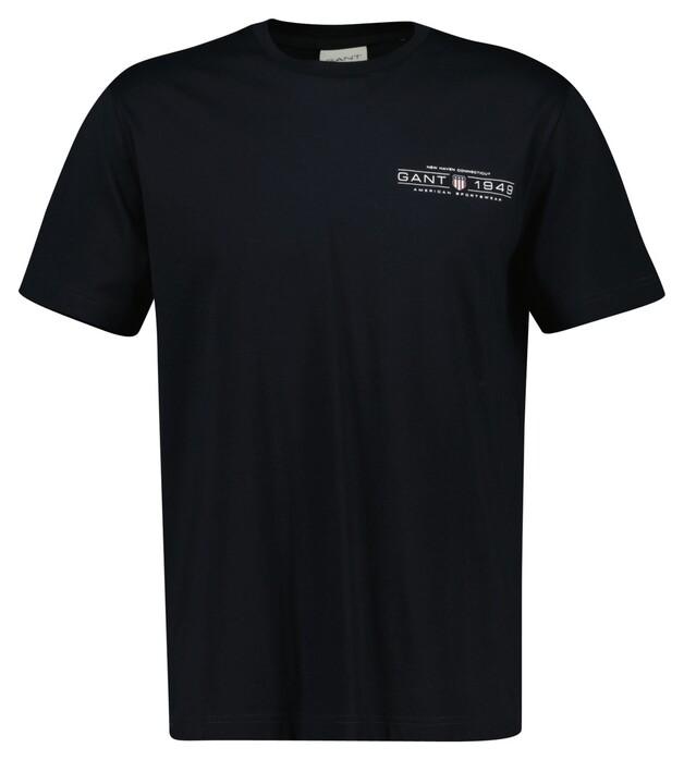 Gant Graphic Crew Neck T-Shirt Zwart
