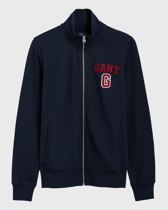 Gant Graphic Full Zip Cardigan Vest Avond Blauw
