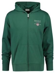 Gant Graphic Full Zip Sweat Hoodie Cardigan Woody Green