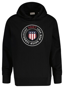 Gant Graphic Hoodie New Haven Connecticut 1949 Trui Zwart