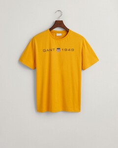 Gant Graphic Logo Short Sleeve T-Shirt Gold Yellow