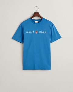 Gant Graphic Logo Short Sleeve T-Shirt Rich Blue