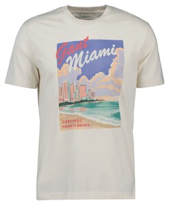 Gant Graphic Miami Florida Crew Neck Short Sleeve T-Shirt Cream