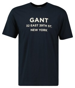 Gant Graphic New York Print Short Sleeve Crew Neck T-Shirt Zwart