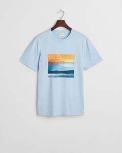 Gant Graphic Sailing Crew Neck T-Shirt Fresh Blue