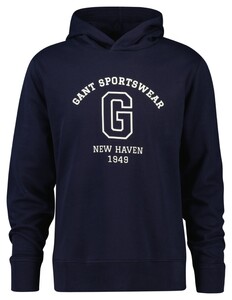 Gant Graphic Sweat New Haven 1949 Hoodie Trui Avond Blauw