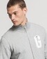 Gant Graphic Zip-Through Sweat Cardigan Grey Melange
