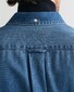 Gant Heavy Garment Wash Denim Button Down Overhemd Mid Blue Worn In