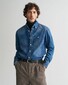 Gant Heavy Garment Wash Denim Button Down Overhemd Mid Blue Worn In