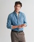 Gant Heavy Garment Wash Denim Button Down Overhemd Semi Light Blue Worn In