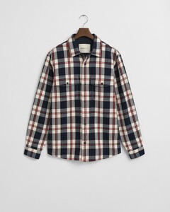 Gant Heavy Twill Check Overshirt Evening Blue