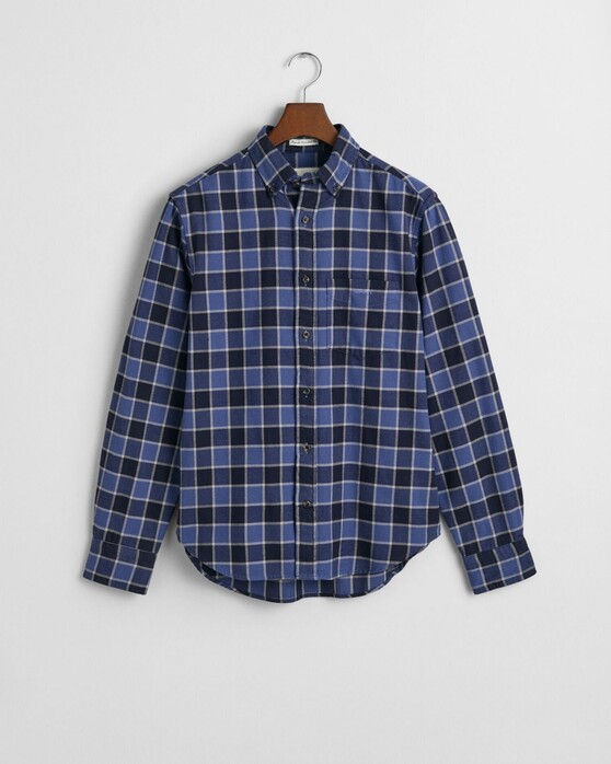 Gant Herringbone Check Button-Down Shirt Evening Blue