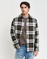 Gant Herringbone Check Cotton Pointed Collar Overshirt Tartan Green