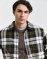 Gant Herringbone Check Cotton Pointed Collar Overshirt Tartan Green