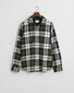 Gant Herringbone Check Cotton Pointed Collar Overshirt Tartan Green