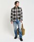 Gant Herringbone Check Cotton Pointed Collar Overshirt Tartan Green