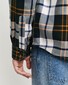 Gant Herringbone Check Cotton Pointed Collar Overshirt Tartan Green