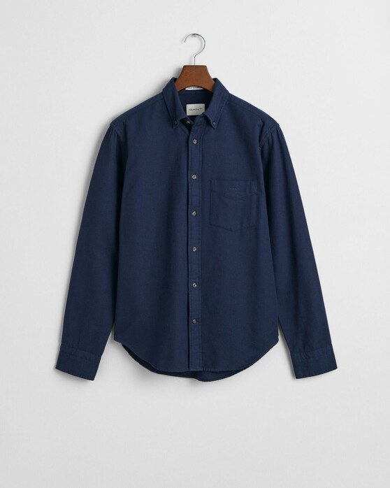 Gant Herringbone Flannel Button-Down Shirt Evening Blue