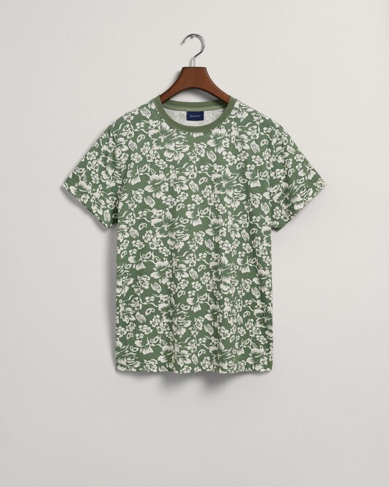 Gant Hibiscus Pattern T-Shirt Kalamata Green
