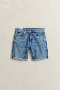 Gant Jeans Shorts 5-Pocket Bermuda Semi Light Blue Worn In