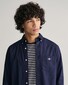 Gant Katoen Linnen Uni Button Down Overhemd Avond Blauw