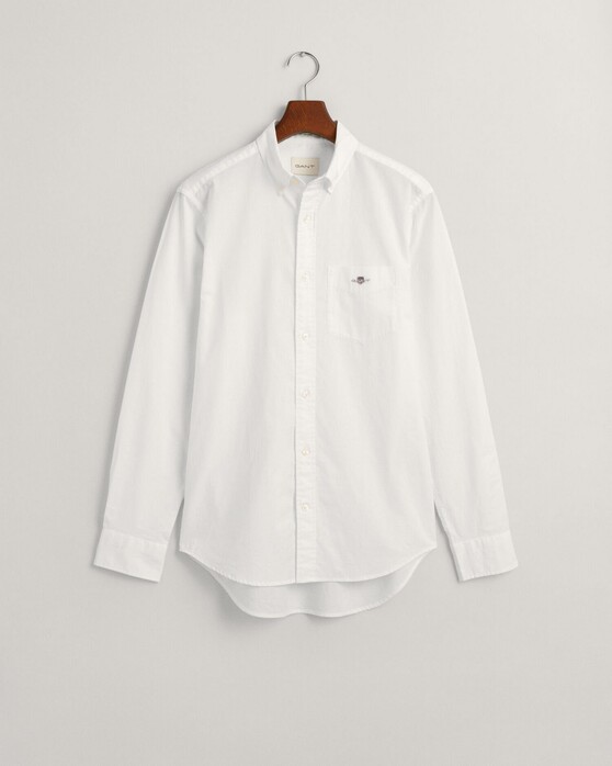 Gant Katoen Linnen Uni Button Down Overhemd Wit