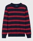 Gant Knitted Striped Crew Pullover Red