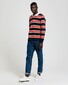 Gant Knitted Striped Rugger Pullover Bright Red