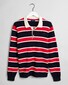 Gant Knitted Striped Rugger Pullover Bright Red