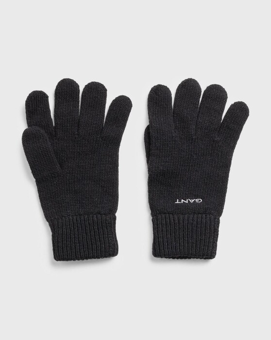 Gant Knitted Wool Gloves Black