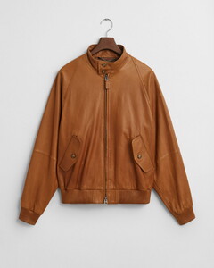 Gant Lamb Leather Harrington Jacket Cocoa