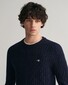 Gant Lambswool Blend Cable Ronde Hals Trui Avond Blauw