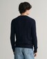 Gant Lambswool Blend Cable Ronde Hals Trui Avond Blauw