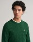 Gant Lambswool Blend Cable Ronde Hals Trui Forest Green