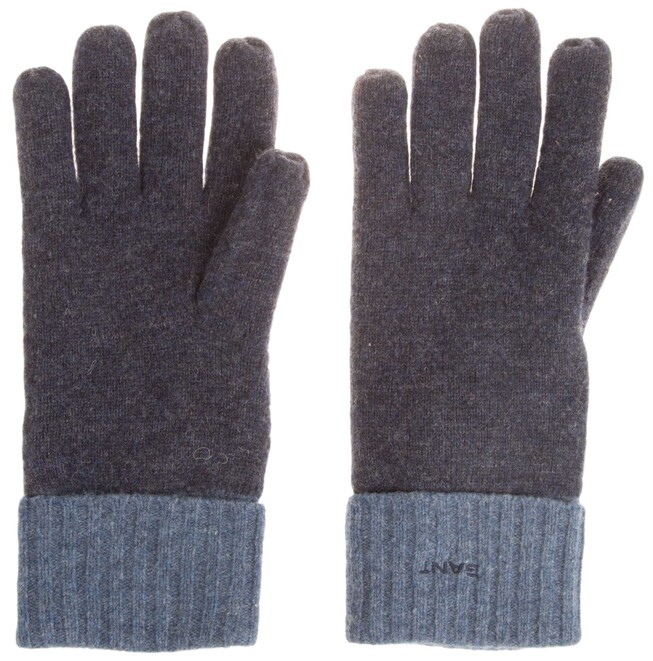 Gant Lambswool Fleece Contrast Gloves Dark Navy Melange