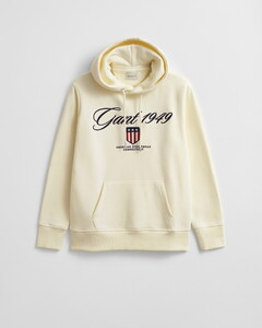 Gant Large Shield 1949 Graphic Hoodie Trui Cream