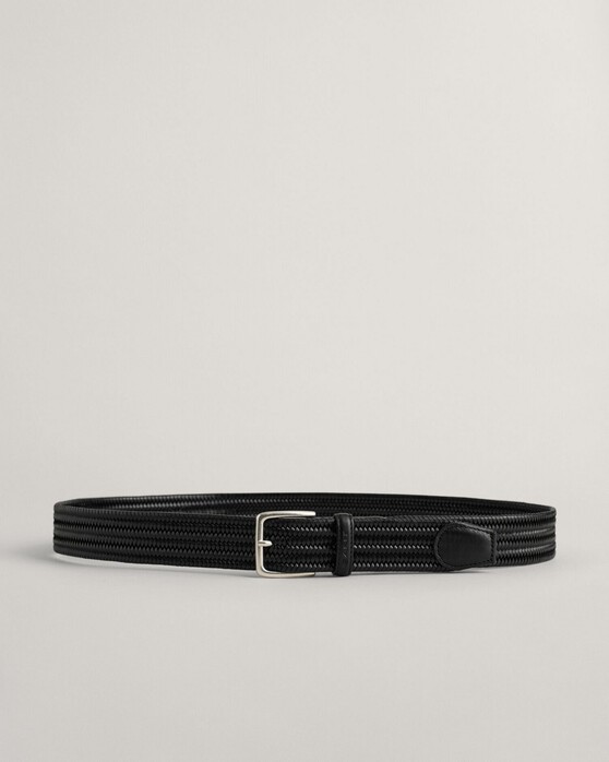 Gant Leather Elastic Braided Belt Black