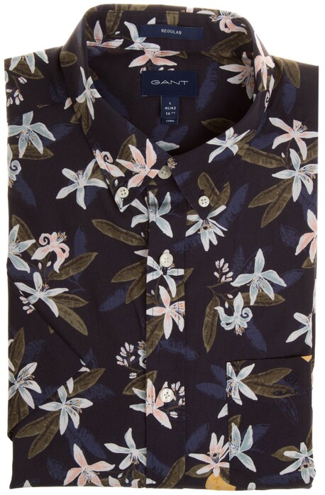 Gant Lemon Flower Print Shirt Insignia Blue