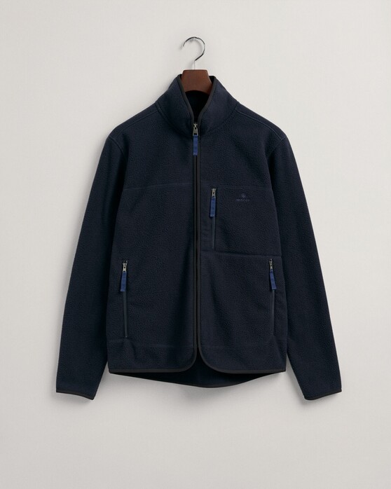 Gant Light Fleece Jacket Avond Blauw