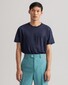 Gant Linen Short Sleeve Round Neck T-Shirt Evening Blue