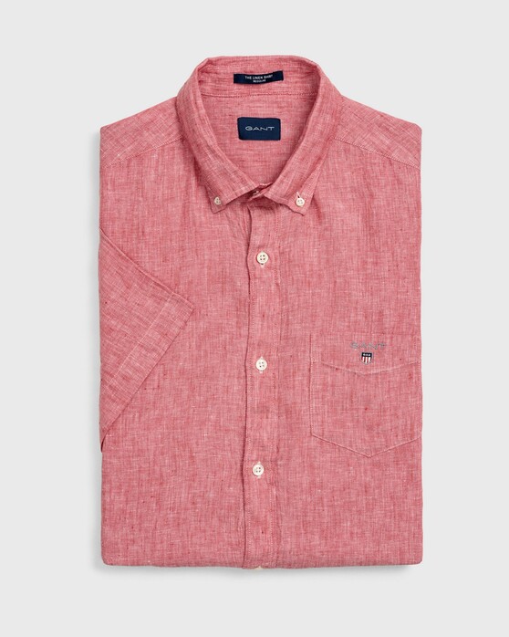 Gant Linen Short Sleeve Shirt Mineral Red